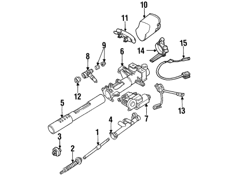 1994 Mercedes-Benz E320 Steering Column Assembly Diagram