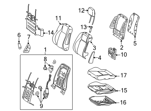 2013 Mercedes-Benz GLK350 Driver Seat Components