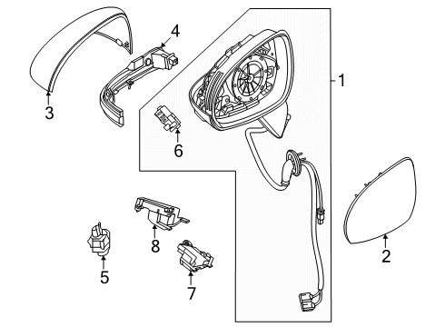 2025 Mercedes-Benz CLE450 Outside Mirrors Diagram 2