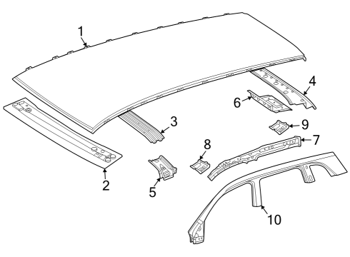 2025 Mercedes-Benz GLB250 Roof & Components Diagram 2