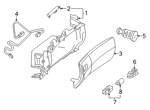 2013 Mercedes-Benz CL63 AMG Glove Box Diagram