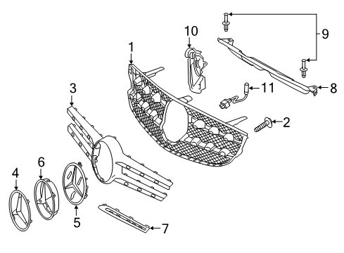 2017 Mercedes-Benz GLC300 Grille & Components Diagram 4