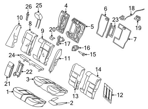 2014 Mercedes-Benz E250 Rear Seat Components