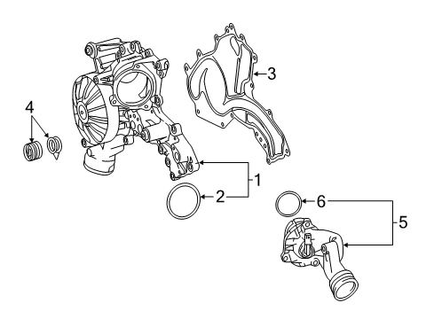2015 Mercedes-Benz S550 Water Pump Cover Diagram for 278-201-01-03