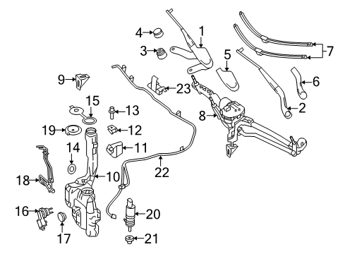 2014 Mercedes-Benz E250 Wiper & Washer Components