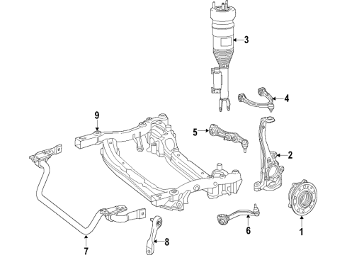 2019 Mercedes-Benz C300 Upper Control Arm - Front Diagram 3