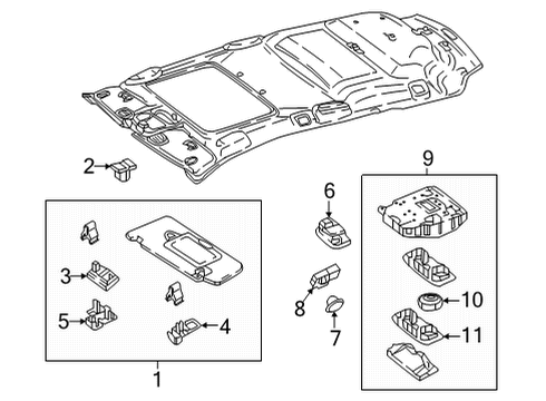 2021 Mercedes-Benz E450 Interior Trim - Roof Diagram 7