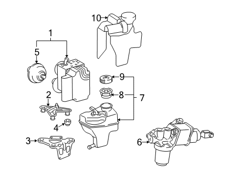 2003 Mercedes-Benz E500 ABS Components Diagram