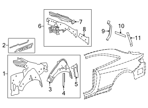 2018 Mercedes-Benz S63 AMG Inner Structure - Quarter Panel Diagram 2