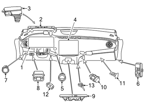 2023 Mercedes-Benz EQS 450 Cluster & Switches