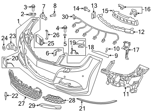 2012 Mercedes-Benz C250 Bumper & Components - Front Diagram