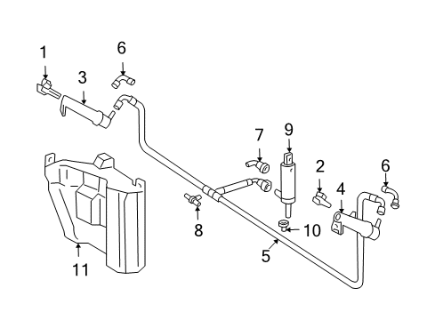 2005 Mercedes-Benz CLK500 Wiper & Washer Components Diagram