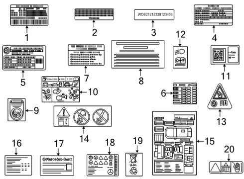 2025 Mercedes-Benz EQS 450+ Information Labels