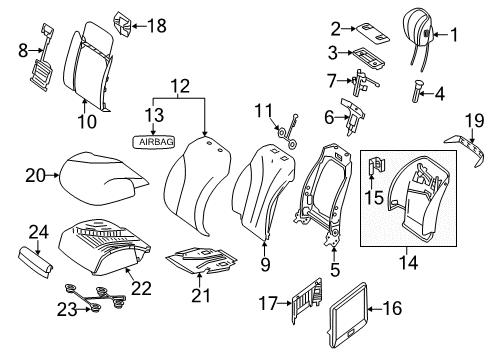 2017 Mercedes-Benz S63 AMG Driver Seat Components Diagram 4