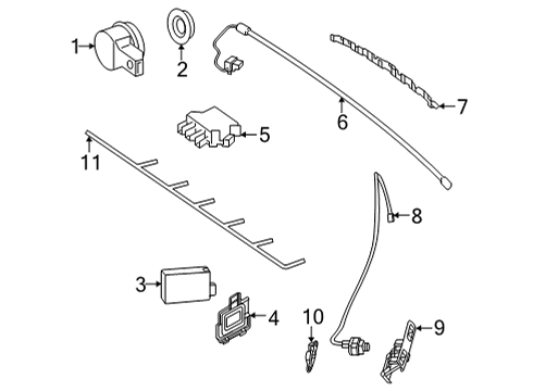2021 Mercedes-Benz AMG GT Black Series Electrical Components - Rear Bumper Diagram