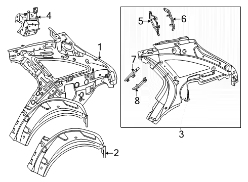 2025 Mercedes-Benz E450 Inner Structure - Quarter Panel Diagram 2