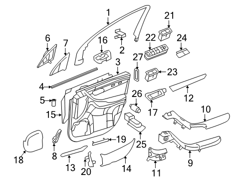 2012 Mercedes-Benz R350 Interior Trim - Front Door Diagram