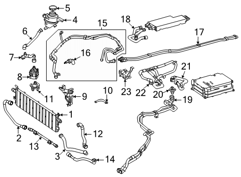 2025 Mercedes-Benz GLC63 AMG S E Performance Radiator & Components Diagram 4