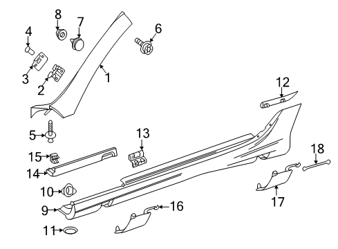2016 Mercedes-Benz SLK300 Exterior Trim - Pillars