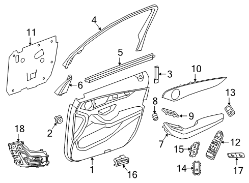 2018 Mercedes-Benz GLC300 Interior Trim - Front Door Diagram