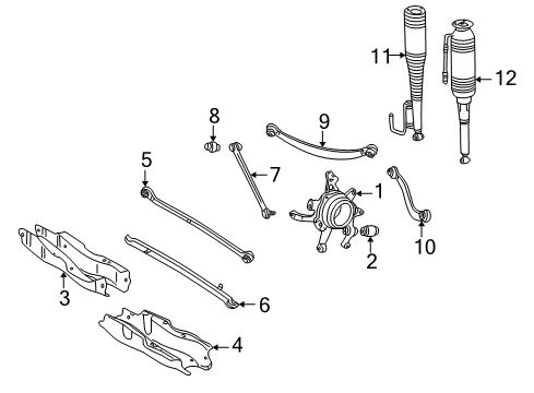 2004 Mercedes-Benz S500 Rear Suspension Components Diagram 2