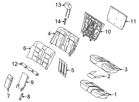 2014 Mercedes-Benz E250 Rear Seat Components Diagram 2
