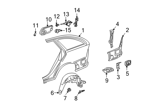 2004 Mercedes-Benz C240 Quarter Panel & Components Diagram 2