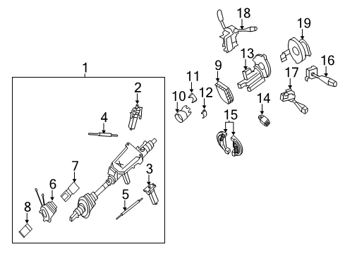 2012 Mercedes-Benz CL600 Upper Steering Column Diagram