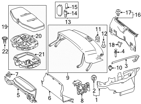 2014 Mercedes-Benz SLK55 AMG Interior Trim - Rear Body Diagram