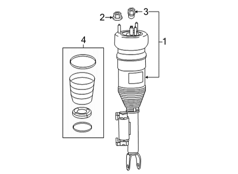 2022 Mercedes-Benz E350 Struts & Components Diagram 3