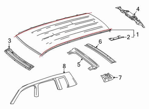2020 Mercedes-Benz GLC300 Roof & Components Diagram 2