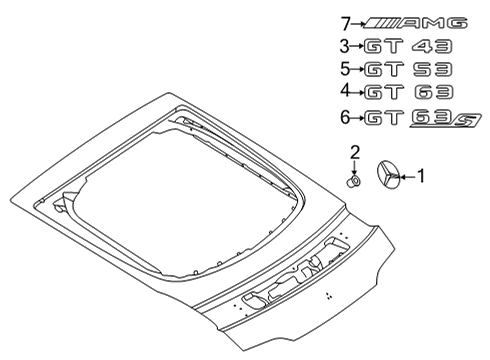 2020 Mercedes-Benz AMG GT 53 Exterior Trim - Lift Gate Diagram