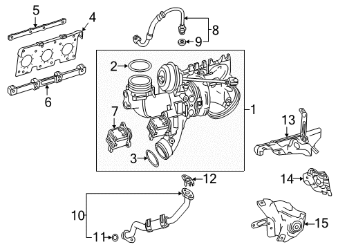 2018 Mercedes-Benz E400 Turbocharger & Components Diagram 2
