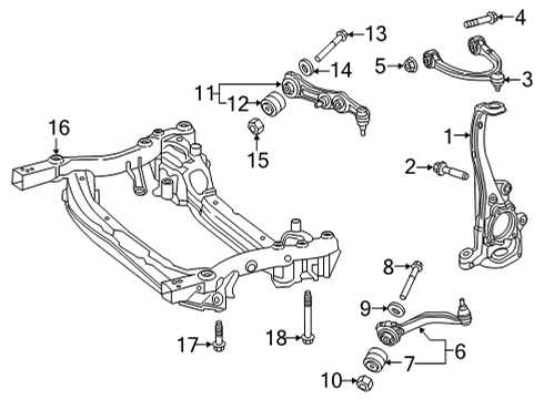 2021 Mercedes-Benz E53 AMG Front Suspension Components Diagram 2
