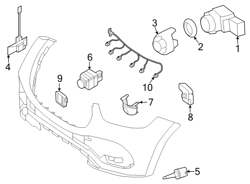 2023 Mercedes-Benz GLE450 SUV Electrical Components - Front Bumper