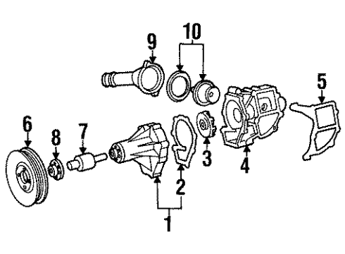 1995 Mercedes-Benz S350 Water Pump Diagram