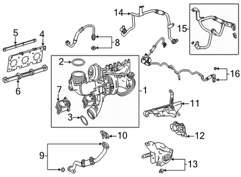 2021 Mercedes-Benz GLC43 AMG Turbocharger & Components Diagram