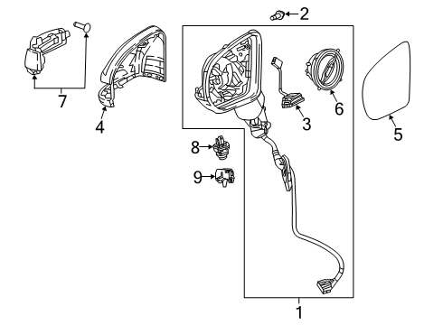 2019 Mercedes-Benz CLS53 AMG Mirrors Diagram