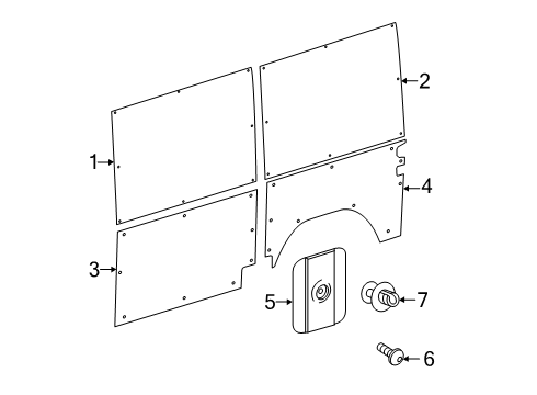 2025 Mercedes-Benz eSprinter Interior Trim - Side Panel Diagram 2