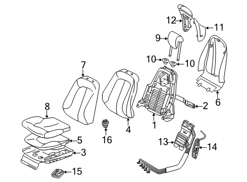 2005 Mercedes-Benz CL65 AMG Front Seat Components