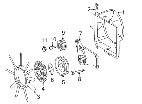 1996 Mercedes-Benz E320 Belts & Pulleys Diagram