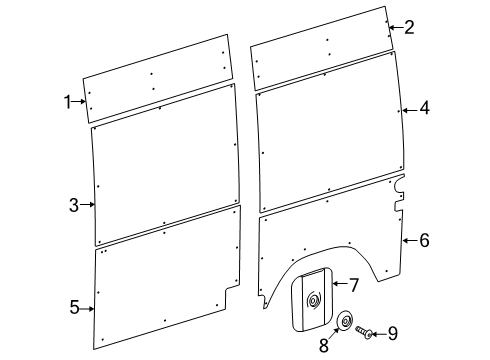 2025 Mercedes-Benz Sprinter 3500XD Interior Trim - Side Panel Diagram 14
