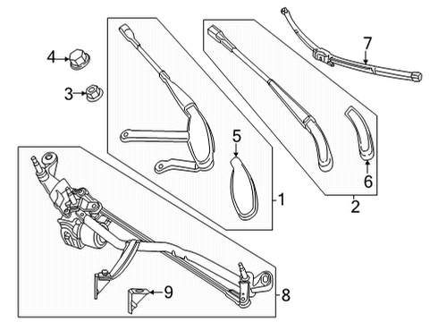2025 Mercedes-Benz C63 AMG S E Performance Wipers Diagram 3