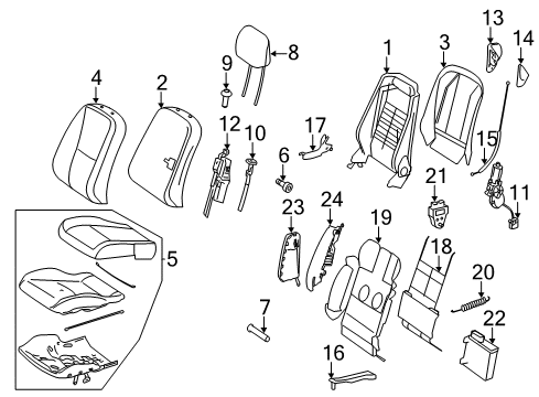 2013 Mercedes-Benz CL65 AMG Passenger Seat Components Diagram