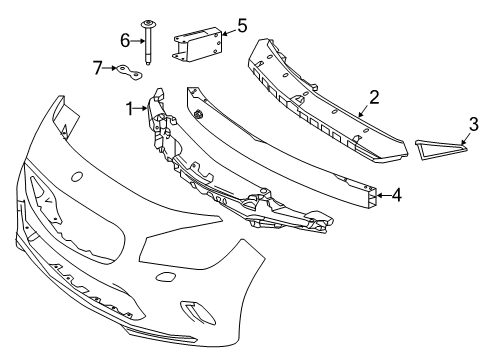 2018 Mercedes-Benz CLA45 AMG Bumper & Components - Front Diagram 3