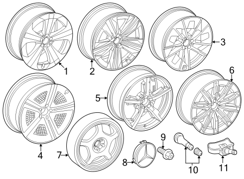 2025 Mercedes-Benz EQS 450 SUV Wheels Diagram