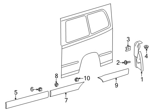 2024 Mercedes-Benz eSprinter Exterior Trim - Side Panel