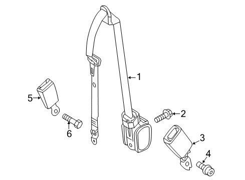 2017 Mercedes-Benz Metris Seat Belt - Body Diagram 3