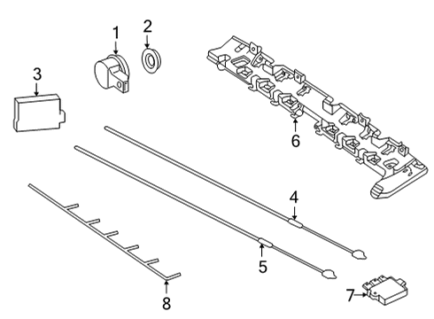 2024 Mercedes-Benz S500 Electrical Components - Rear Bumper Diagram 2