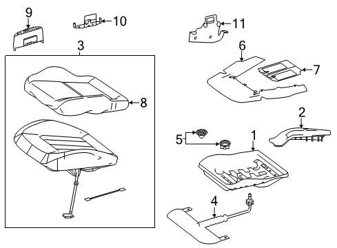 2012 Mercedes-Benz CLS63 AMG Front Seat Components Diagram 2